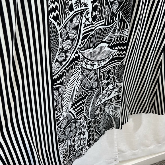 Chicos Tropical Print Flattering Stripes Halter Keyhole Tie Neck Maxi Dress 0P - Picture 8 of 15